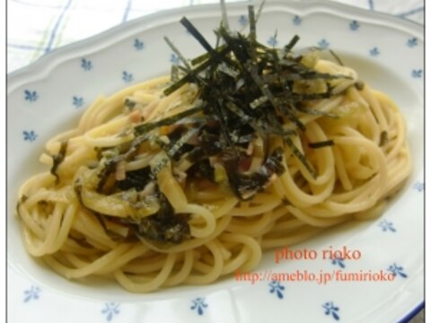 *広島菜とベーコンの和風パスタ*